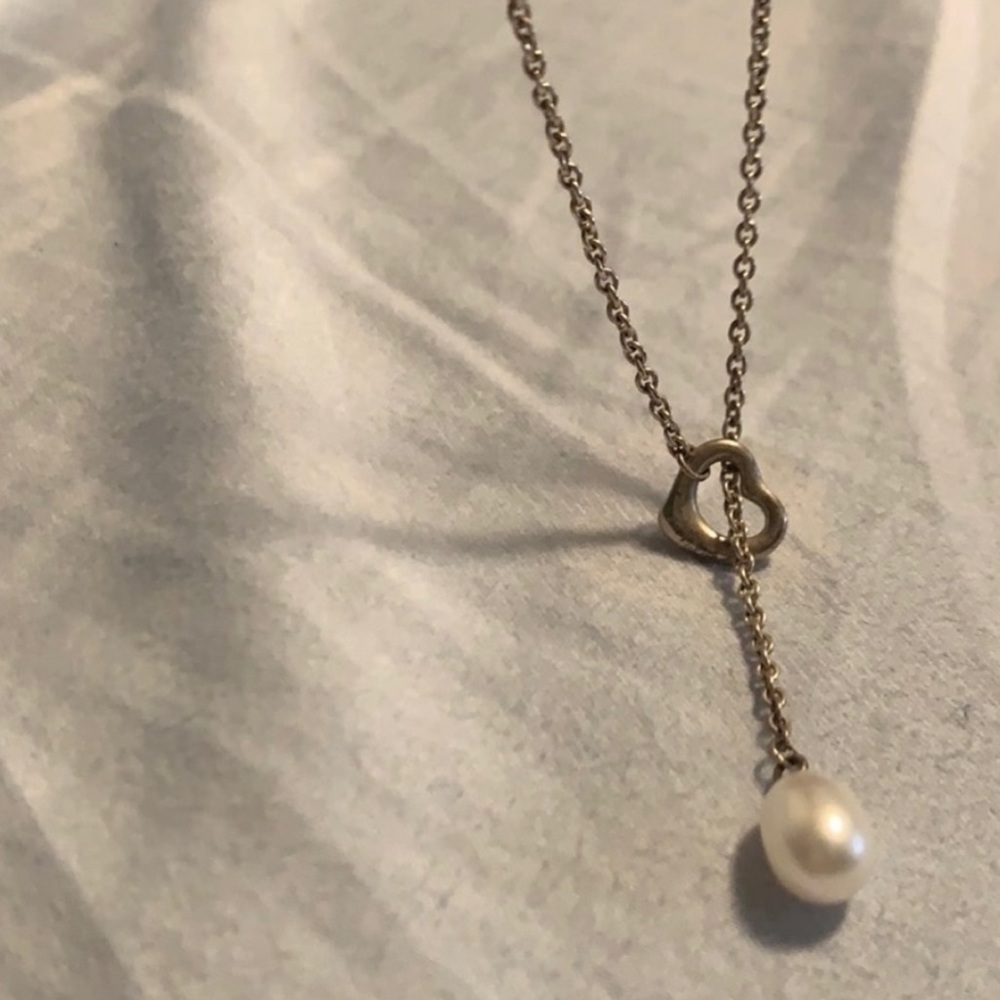 Tiffany silver/pearl necklace, Elsa peretti 🤍